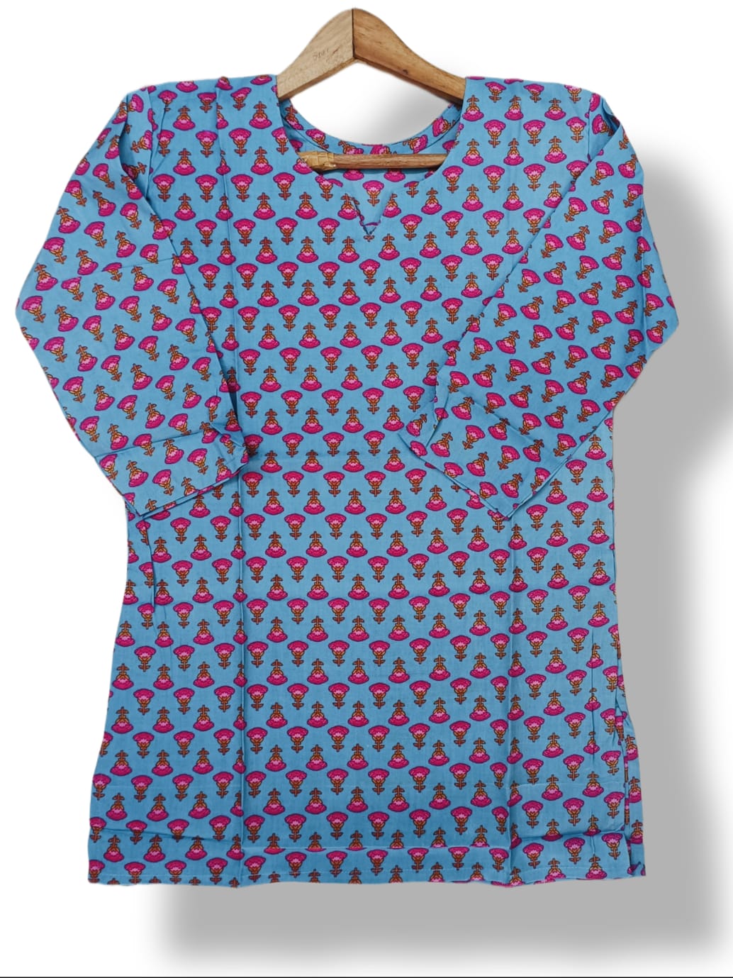PRINTED RAYON SHORT KURTI